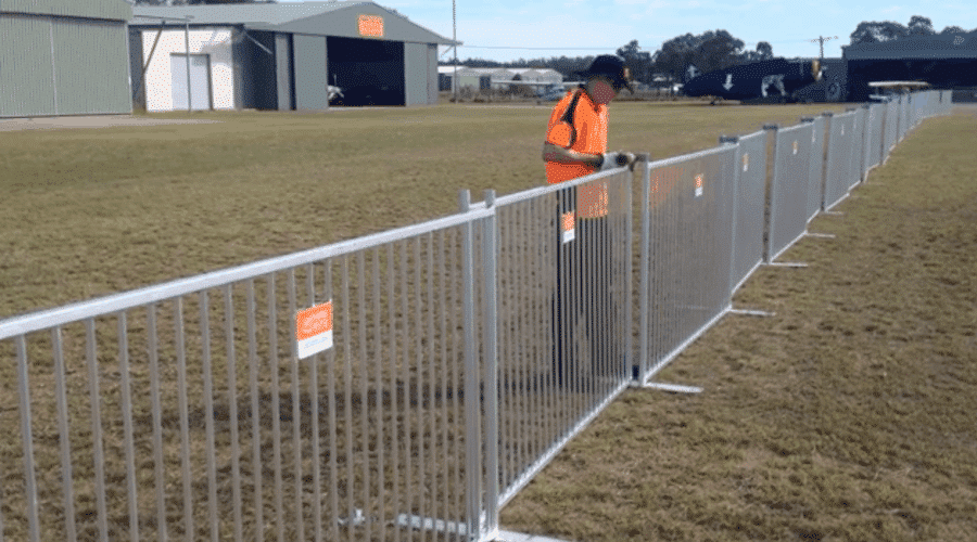 Event Safety crowd control barrier install